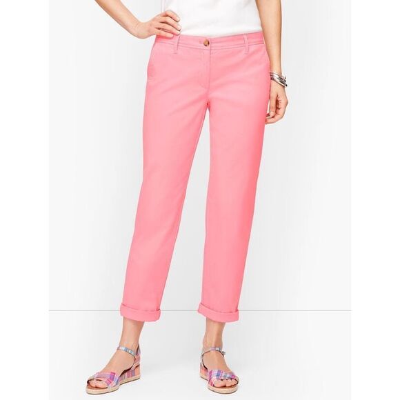 Talbots Pink Garment Dyed Relaxed Chinos Size 10 - Picture 1 of 11